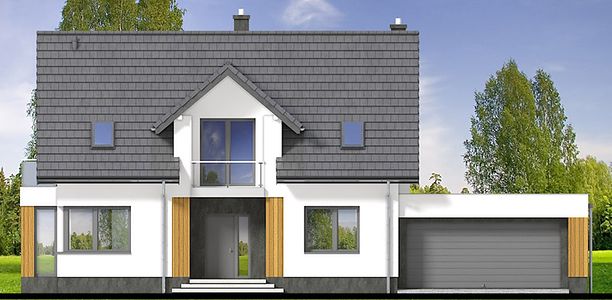 Фасад дома HIB-9819-96 Фасад дома HIB-9819-96